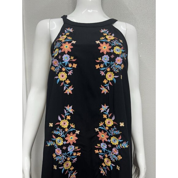 Savanna Jane Halter Dress Medium Sleeveless  Embroidered Multicolor Vacation - Picture 3 of 7